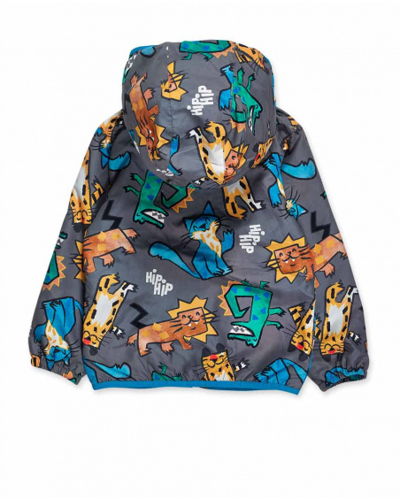 Jaqueta corta-vento cinza para meninos Hip Hip Hooray!