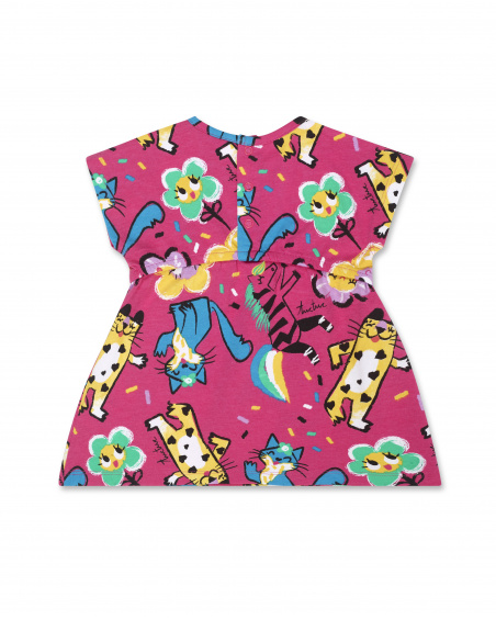 Vestido de malha rosa para menina Hip Hip Hooray! Vestido de malha rosa para menina Hip Hip Hooray!