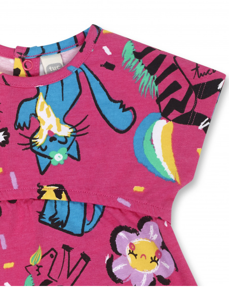 Vestido de malha rosa para menina Hip Hip Hooray! Vestido de malha rosa para menina Hip Hip Hooray!