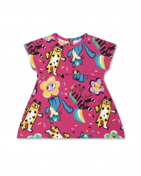 Vestido de malha rosa para menina Hip Hip Hooray! Vestido de malha rosa para menina Hip Hip Hooray!