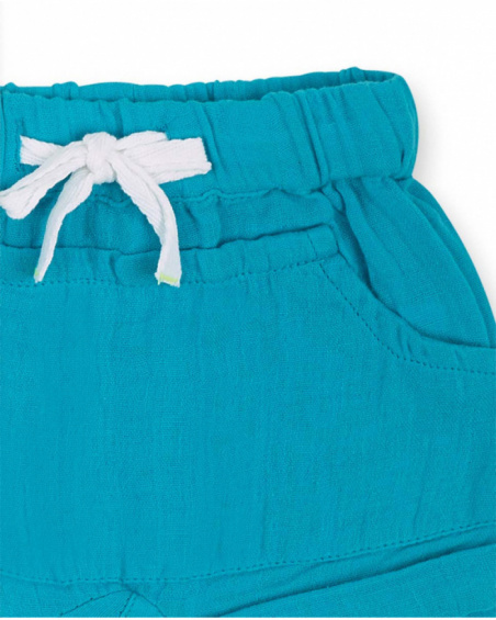 Conjunto de chiffon branco azul para menino Tartarugas