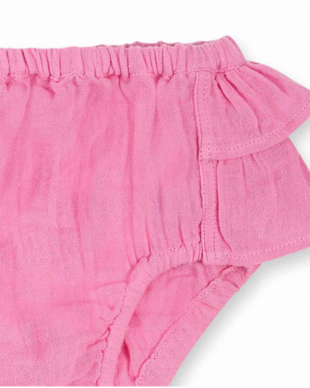 Conjunto de chiffon rosa branco para menina Tartarugas