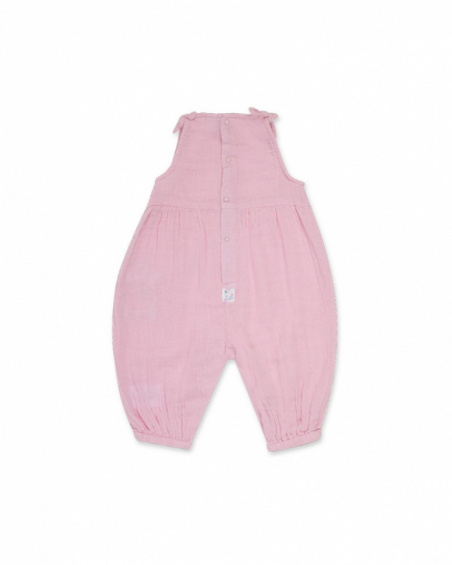 Macacão raso rosa para menina Tartarugas