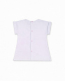 Vestido de tricô branco para menina Tartarugas
