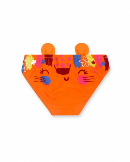 Cueca de menina Orange Eco-Safari
