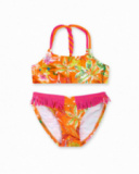 Biquíni estampado laranja Eco-Safari para menina