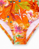 Fato de banho com estampado laranja para menina Eco-Safari