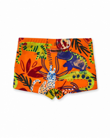 Fato de banho boxer laranja para menino Eco-Safari