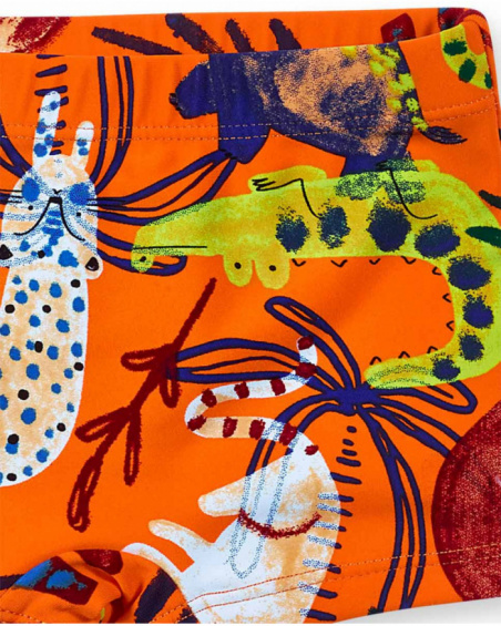 Fato de banho boxer laranja para menino Eco-Safari