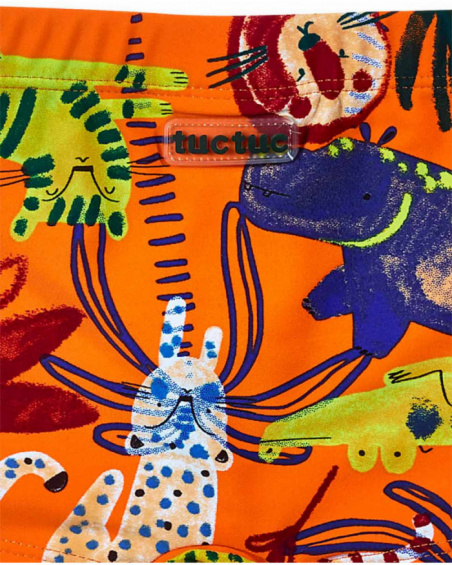 Fato de banho boxer laranja para menino Eco-Safari