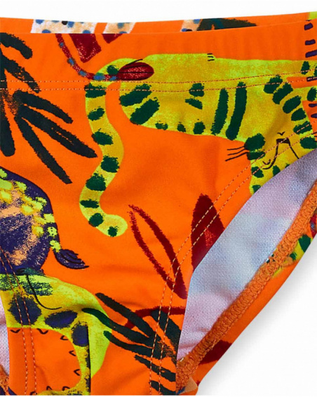 Fato de banho laranja para menino Eco-Safari