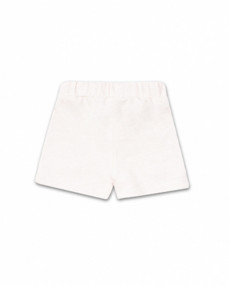 Bermudas pelúcia bege para menino Eco-Safari