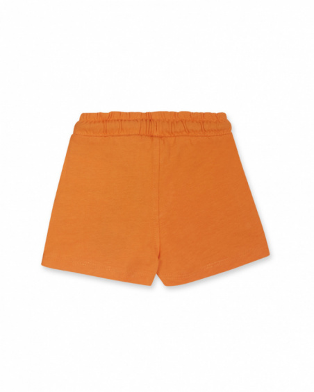 Bermudas de malha laranja para menino Eco-Safari