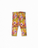 Legging malha laranja para menina Eco-Safari