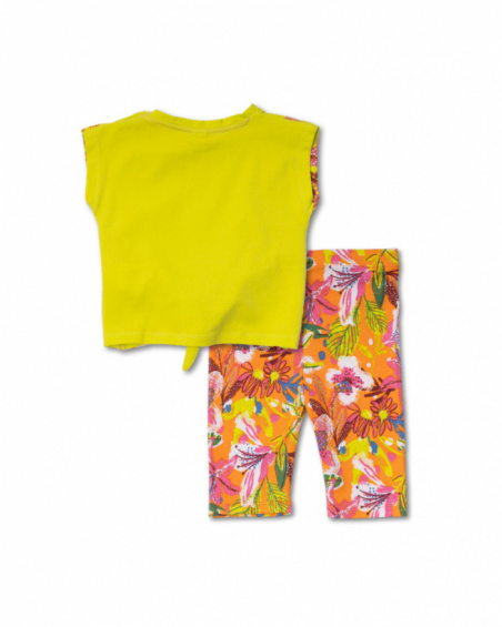Conjunto malha amarelo laranja para menina Eco-Safari