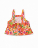 Top de popeline laranja para menina Eco-Safari