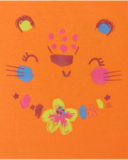 T-shirt malha laranja para menina Eco-Safari