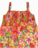 Macacão popeline estampado menina Eco-Safari