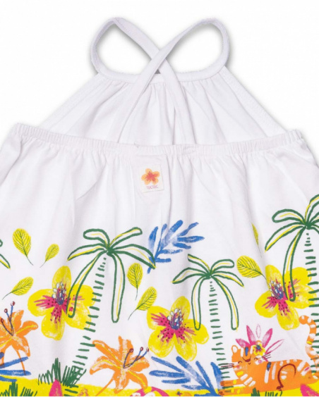Vestido branco de malha para menina Eco-Safari