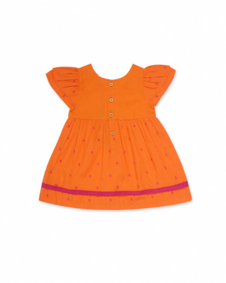 Vestido de popeline laranja para menina Eco-Safari