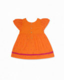 Vestido de popeline laranja para menina Eco-Safari