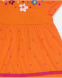 Vestido de popeline laranja para menina Eco-Safari