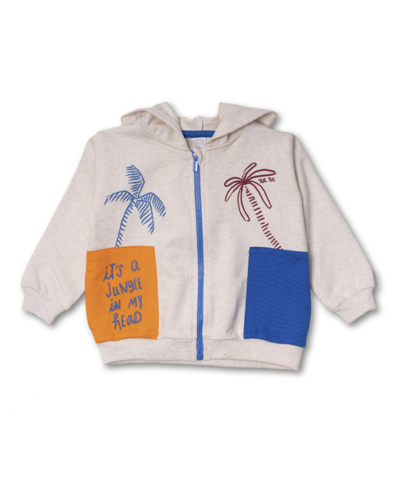 Camisola polar bege para menino Eco-Safari