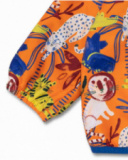 Jaqueta estampada laranja para menino Eco-Safari