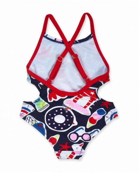 Moça de triquíni azul Dia de praia