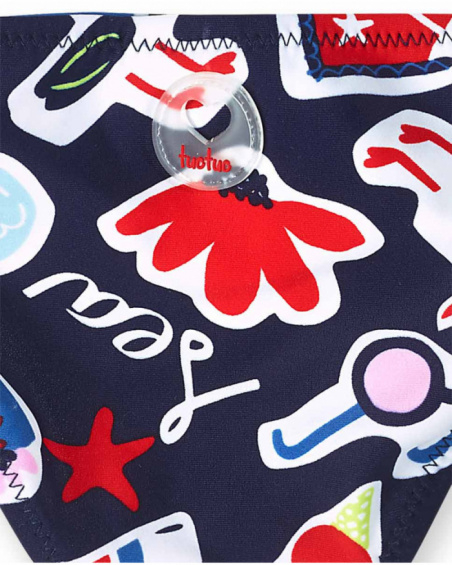 Cueca slip azul para menina Beach Day