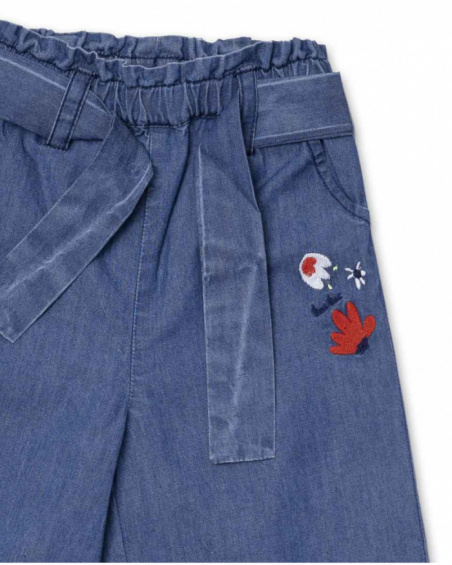 Calça jeans azul para menina Beach Day