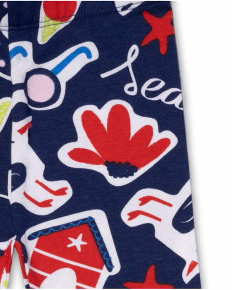 Leggings piratas de bolinhas azuis para menina Beach Day