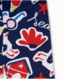 Leggings piratas de bolinhas azuis para menina Beach Day