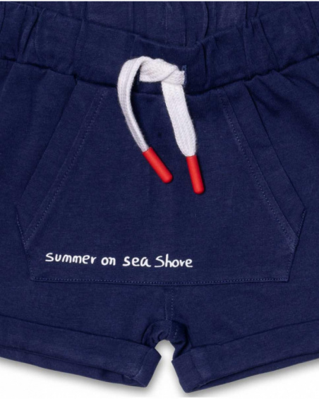 Conjunto tricot vermelho azul para menino Beach Day