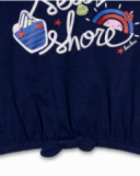 Conjunto tricô vermelho azul para menina Beach Day