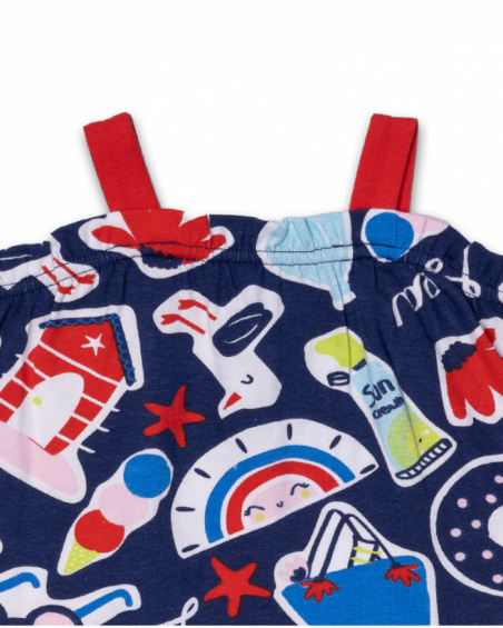 T-shirt de malha estampada para menina Beach Day