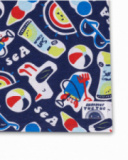 T-shirt de malha azul de menino Beach Day