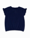 T-shirt malha azul para menina Beach Day