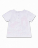 T-shirt malha branca para menina Beach Day