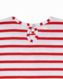 T-shirt vermelha em malha branca para menina Beach Day