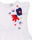 Vestido de popeline branco para menina Beach Day