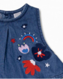 Vestido de ganga azul para menina Beach Day