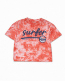 T-shirt tie dye vermelha para menino Spring Break