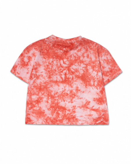 T-shirt tie dye vermelha para menino Spring Break