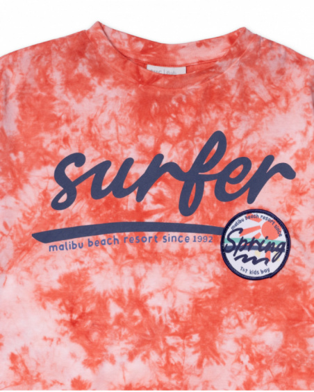 T-shirt tie dye vermelha para menino Spring Break