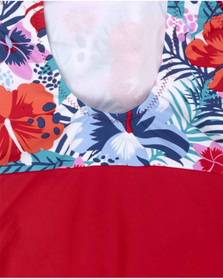 Fato de banho vermelho para menina Hello Playa