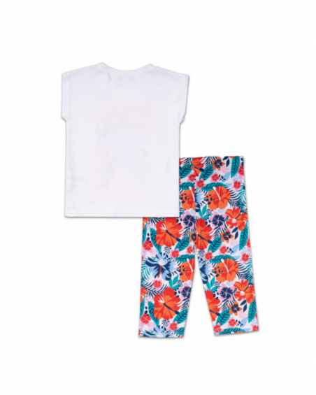 Conjunto malha estampada para menina Hello Playa