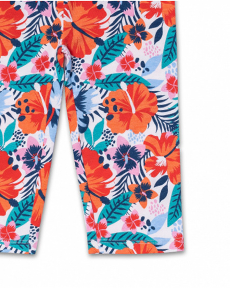 Conjunto malha estampada para menina Hello Playa