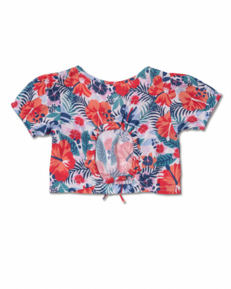 T-shirt lisa estampada para menina Hello Playa