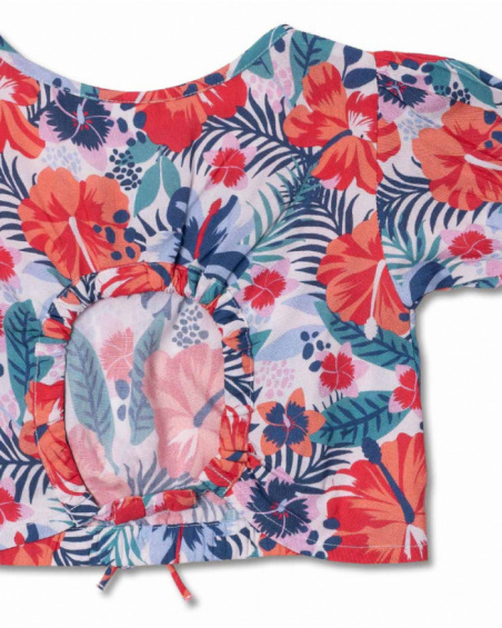 T-shirt lisa estampada para menina Hello Playa